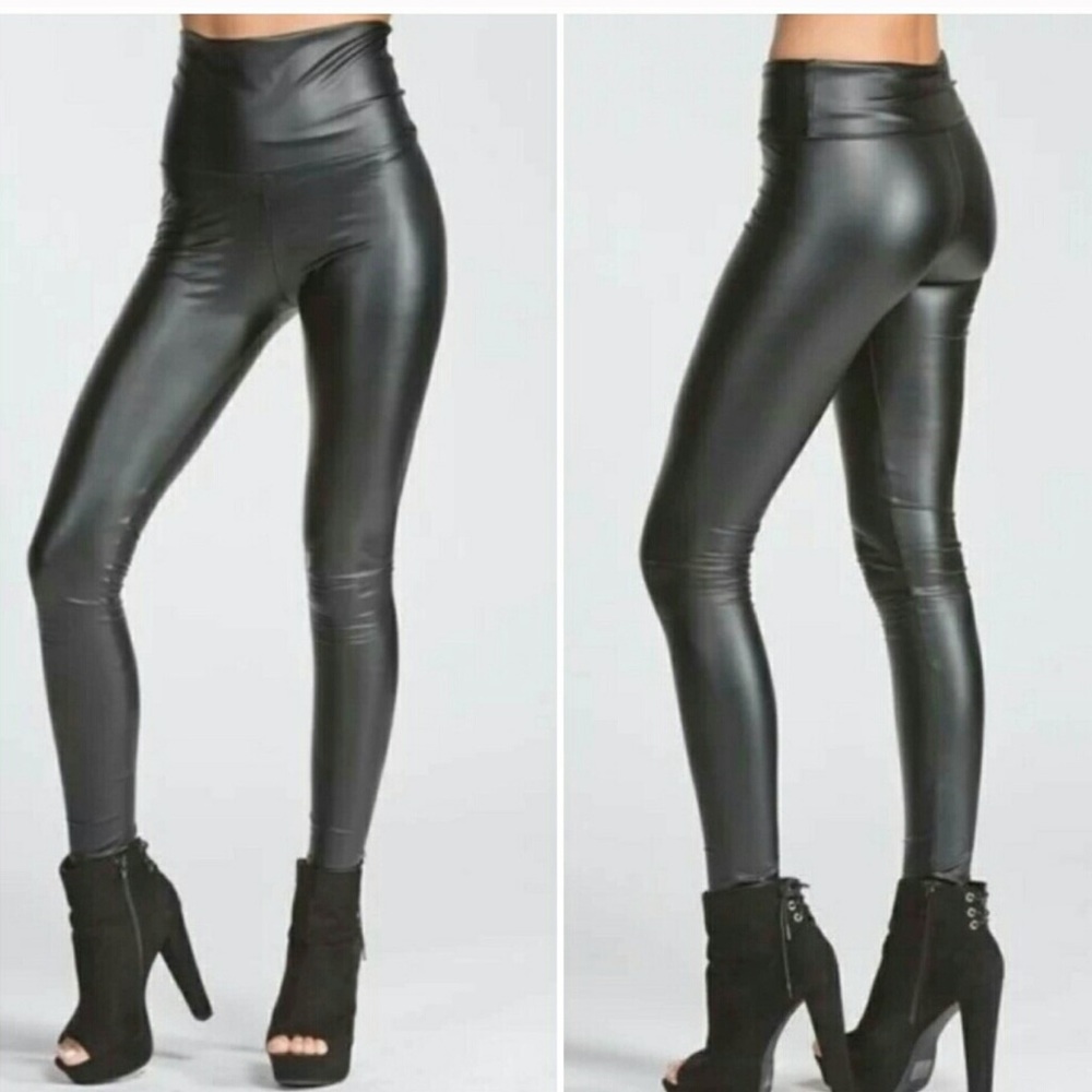 Last pair Faux Leather Leggings, High Waist M